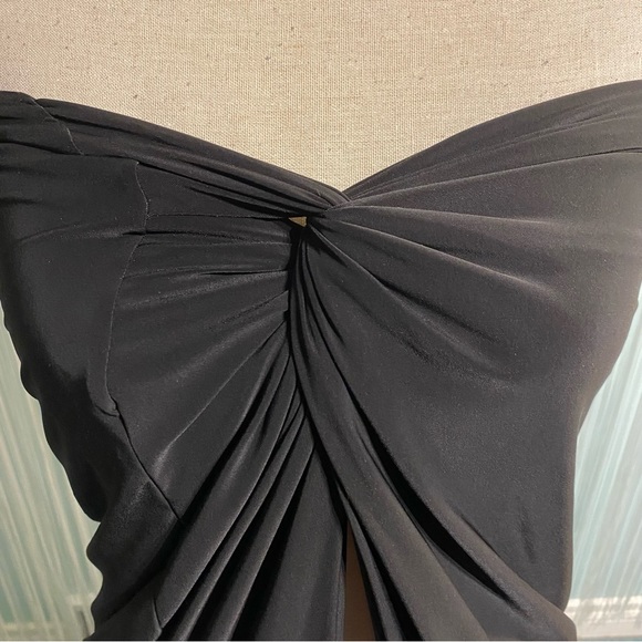 Pretty Little Thing Black Slinky Front Slit Maxi Skirt NWT Size 6 - Picture 6 of 17